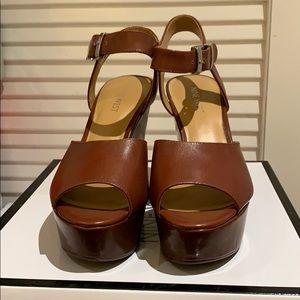 Brown Wedge Platform Sandal